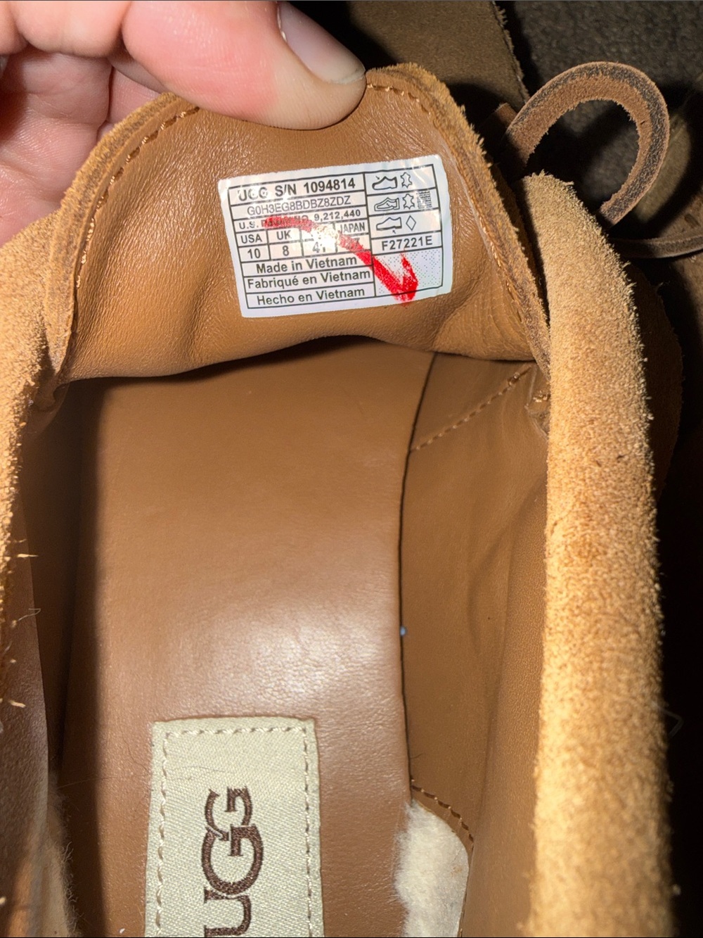 UGG Woodlyn Moccasin Ankle Boots in Chestnut Suede Size 10 - Picture 7 of 7